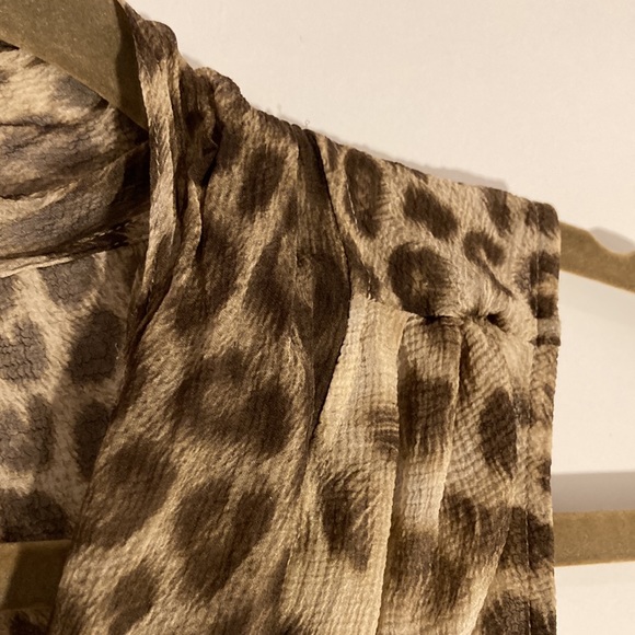 Talbots leopard sleeveless blouse bowtie cami 4P - Picture 2 of 16